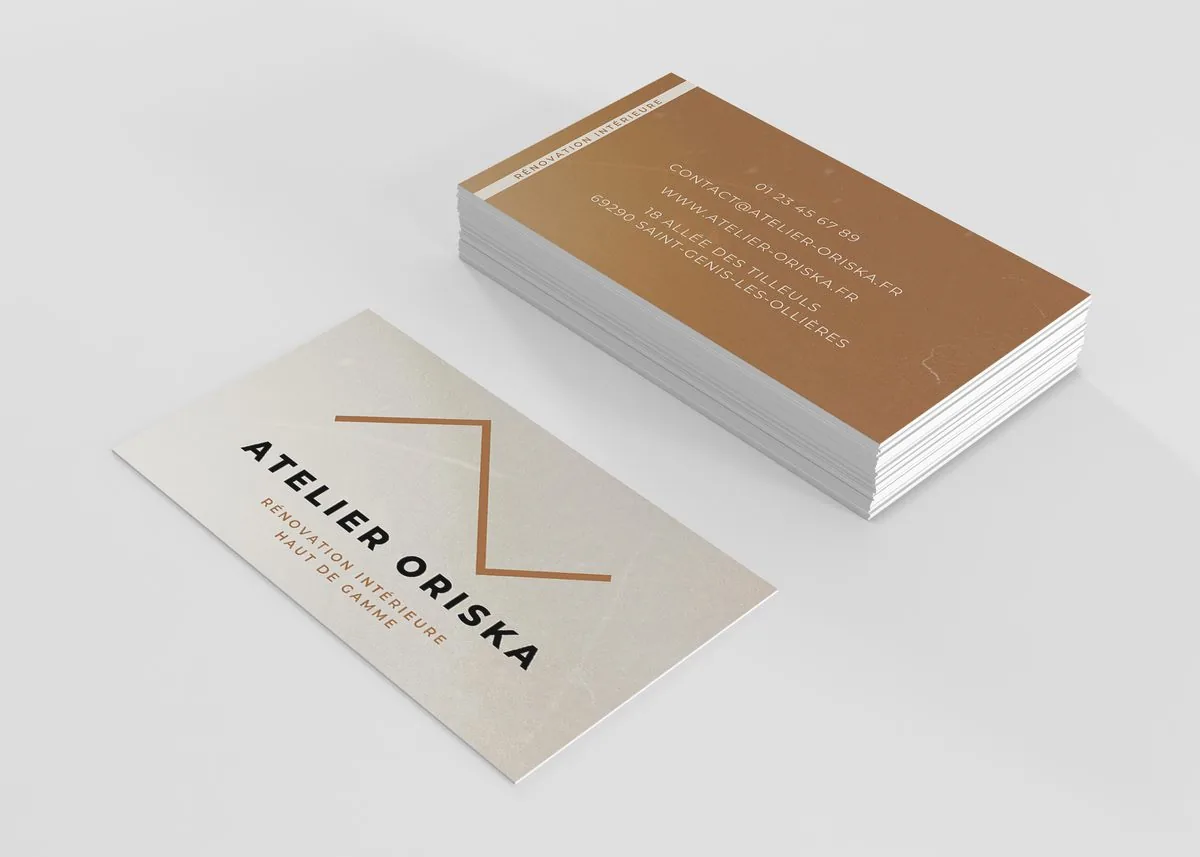 Carte de visite pour une entreprise de rénovation d'intérieur
